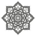 Black and white round symmetrical pattern. arabesque design Royalty Free Stock Photo