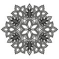 Black and white round symmetrical pattern. decorative mandala Royalty Free Stock Photo