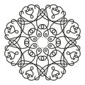 Black and white round symmetrical pattern. fancy decorative mandala Royalty Free Stock Photo
