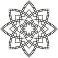 Black and white round symmetrical pattern. fancy decorative mandala Royalty Free Stock Photo