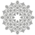 Black and white round symmetrical pattern. fancy decorative mandala Royalty Free Stock Photo