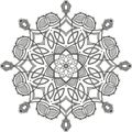 Black and white round symmetrical pattern. fancy decorative mandala Royalty Free Stock Photo