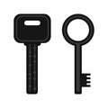 Two rounded and squared keys vector png flat icon