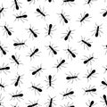 Black and white running ants pattern