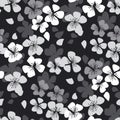 Black and white sakura blossom pattern Royalty Free Stock Photo