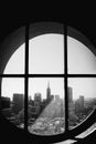 Black and White San Francisco Through Window Porthole City Landscape California Royalty Free Stock Photo