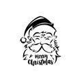 Black and white santa claus vector illustration Royalty Free Stock Photo