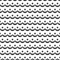 Black and white scalloped lacy edge embroidery, seamless pattern, vector