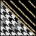 black and white scarf design with gold chain Royalty Free Stock Photo