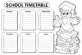 Black and white school timetable topic 4 Royalty Free Stock Photo