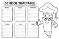 Black and white school timetable topic 1 Royalty Free Stock Photo