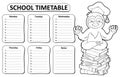 Black and white school timetable topic 5 Royalty Free Stock Photo