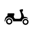 Black and White Scooter Silhouette Illustration Vector