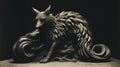 Black And White Sculpture: The Fox By Karl Blossfeldt