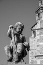 Black and white Sculpture at the Rosenborg Castle in Copenhagen (DK