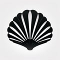 Black And White Sea Shell Logo Icon For Album, Folio, And Fan Designs