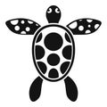 Black and white sea turtle swimming with dotted shell Royalty Free Stock Photo