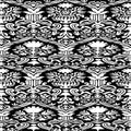 Black and white Seamless abstract floral pattern vintage background