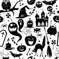 Black and white seamless background abstract pattern for hallowe Royalty Free Stock Photo