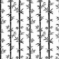 Black and white seamless bamboo pattern