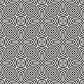 Black and white seamless curvy lines vector pattern design