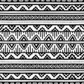 Black and white seamless ethnic background.