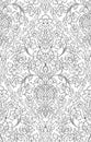 Black and white seamless floral pattern. Medieval ornament with stylized flowers. Royalty Free Stock Photo