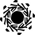 Black and white seamless geometrical pattern