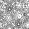 Black and white seamless lacy floral pattern Royalty Free Stock Photo