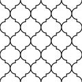 Black and white seamless pattern. Abstract geometric pattern in arabic style. Simple vector traditional ornament Royalty Free Stock Photo