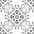 Black and white seamless pattern. Appealing delicate soap bubbles. Lace hand drawn textile ornament.