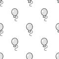 Black and white seamless pattern with balloons Royalty Free Stock Photo
