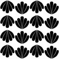 Black and white seamless pattern clam sea shell, simple contrast background Royalty Free Stock Photo