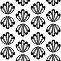 Black and white seamless pattern clam sea shell, textile design Royalty Free Stock Photo