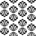 Black and white seamless pattern clam sea shell, textile design