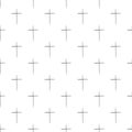 Black And White Seamless Pattern With Crosses / Pluses