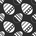 Black and white seamless pattern of Easter eggs on a white background. Simple flat vector illustration. For the design of paper Royalty Free Stock Photo