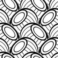Black and White Seamless Pattern with Ethnic Motifs