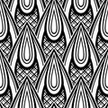 Black and White Seamless Pattern with Ethnic Motifs