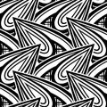 Black and White Seamless Pattern with Ethnic Motifs