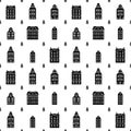 Black and white pattern with old historical buildings Royalty Free Stock Photo