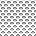 Black and white seamless pattern with fleur de lis, heraldic lily. Vector background. Royalty Free Stock Photo