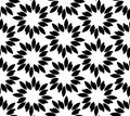 Black and white seamless pattern with flower style, abstract bac Royalty Free Stock Photo