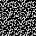 Black and white seamless pattern. Graphic ornament. Floral stylish background. Vector repeating texture with stylized Royalty Free Stock Photo