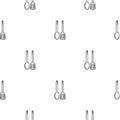 Black and white seamless pattern with kitchen design and cutlery. Vector background for design of kitchen, cafe Royalty Free Stock Photo