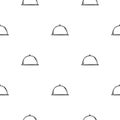 Black and white seamless pattern with kitchen design, restaurant cloche. Vector background for design of kitchen, cafe Royalty Free Stock Photo