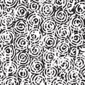 Black white seamless pattern with tangled curls Royalty Free Stock Photo