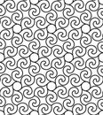 Black and white seamless pattern with twist line style. Royalty Free Stock Photo