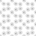 Black and white seamless pattern watercolor black