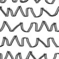 Black and white seamless pattern with zigzag